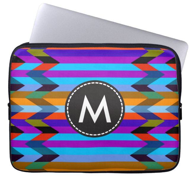 Funda Para Portátil Trendy Chevron Stripes Pattern #18 (Frente)