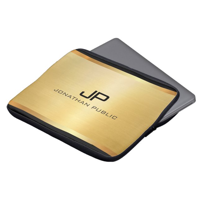 Funda Para Portátil Trendy Elegant Modern Luxury Template Glamour Gold (Superior anverso)