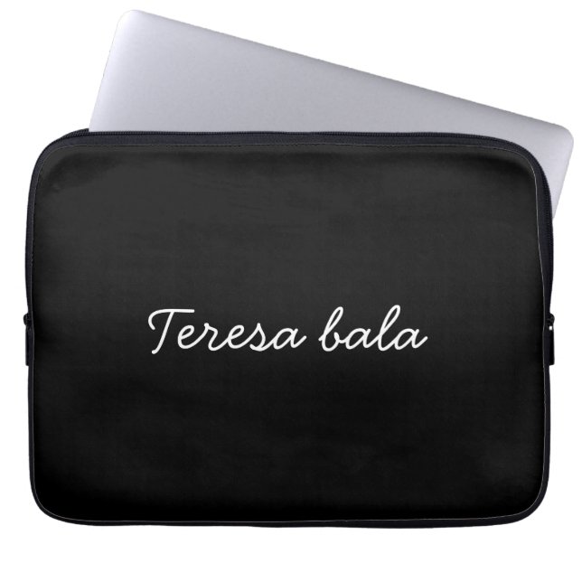 Funda Para Portátil Trendy Monogram Modern Black Script Name Style (Frente)