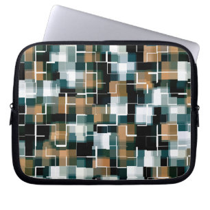 Funda Para Portátil Trendy Teal Brown Black White Plaid