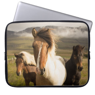 FUNDA PARA PORTÁTIL TRES CABALLOS DE COLOR ASORTADO CORRIENDO ALEJADOS