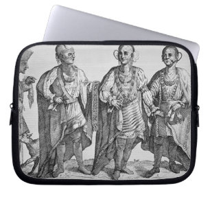 Funda Para Portátil Tres jefes cherokees americanos, 1762 (grabado)