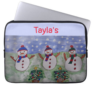 Funda Para Portátil Tres Navidades Snowmen Mangas De Portátil