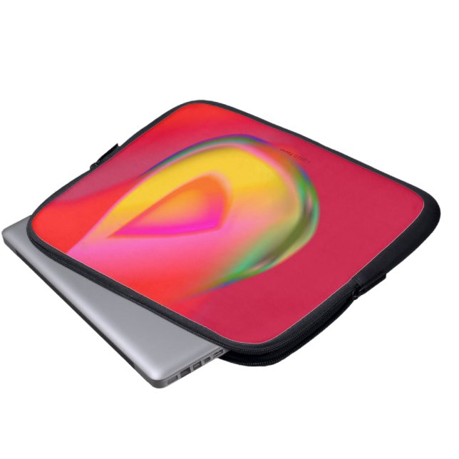 Funda Para Portátil Triángulo de caída amarillo en rojo (Inferior anverso)