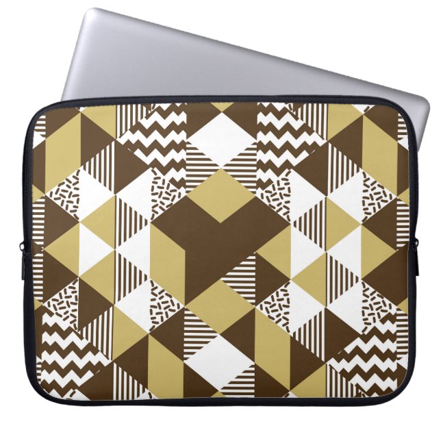 Funda Para Portátil Triángulo impecable: moda geométrica de oro. (Frente)