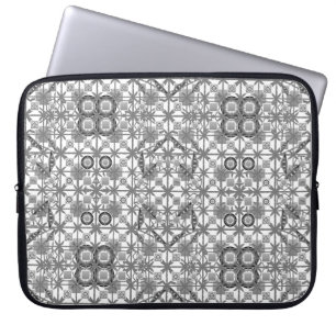 Funda Para Portátil Tribal Batik - gris / gris, negro y blanco