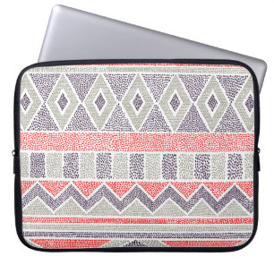 Funda Para Portátil Tribal de etnia rayada: cosecha artesanal