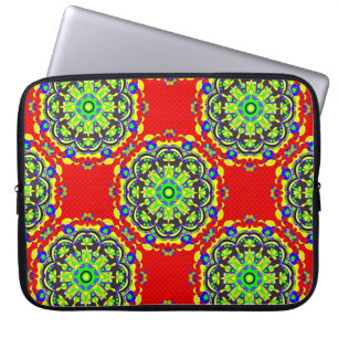 Funda Para Portátil Tribal de Mandala: Ilustracion vintage sin foco