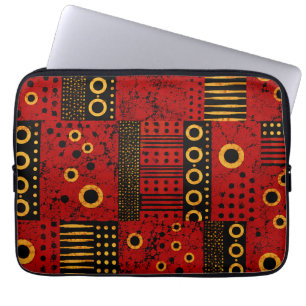 Funda para portátil tribal ráfaga solar roja afric