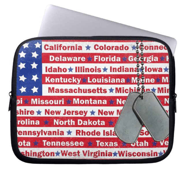 Funda Para Portátil Tributo americano (Frente)
