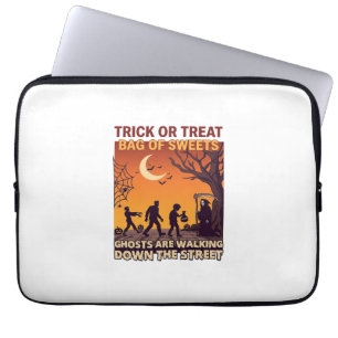 Funda Para Portátil Trick Or Treat Halloween Zombies La Parca Calabaza