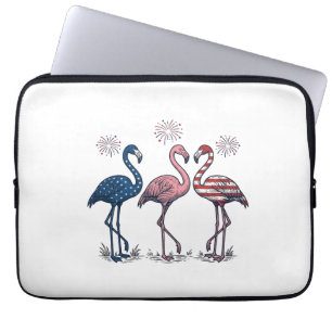 Funda Para Portátil Trío de Flamencos Patrióticos Diseño de Grabado Vi
