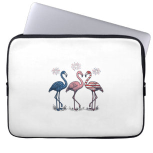 Funda Para Portátil Trío de Flamencos Patrióticos Diseño de Grabado Vi