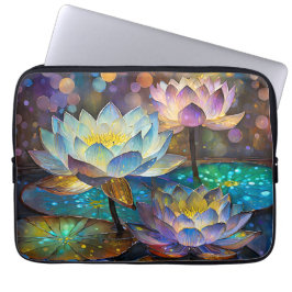 Funda Para Portátil Trío de flores de loto brillantes