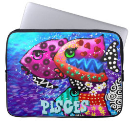 Funda Para Portátil Trio De Pescado Whimsical Pisce Nautical Personali