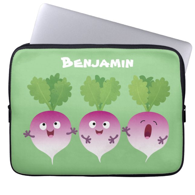 Funda Para Portátil Trío de verduras de nabo lindo personalizado (Frente)