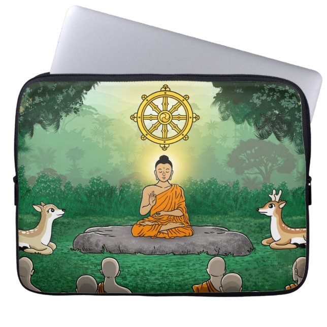 Funda Para Portátil Triple Gemas: Buda, Dharma, Sangha Laptop Sleeve (Frente)