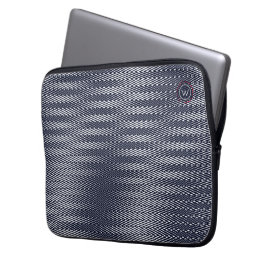 Funda Para Portátil Trippy Resumen Monograma de franjas negras y blanc