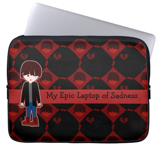 Funda Para Portátil Triste solitario Emo Boy (Frente)