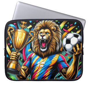Funda Para Portátil Trofeo de fútbol de campeón de fútbol de león vict