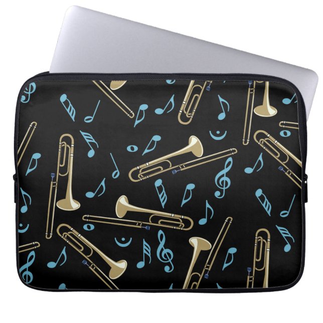 Funda Para Portátil Trombone Music Notes (Frente)
