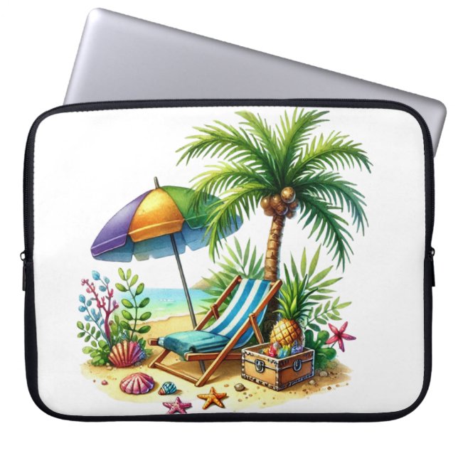 Funda Para Portátil Tropical Beach Electronics Bag (Frente)
