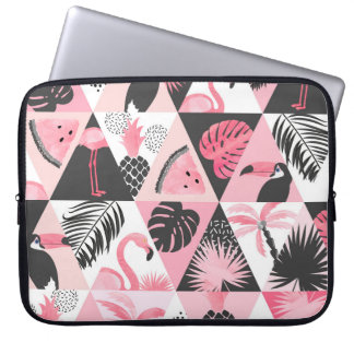 Funda Para Portátil Trópico de retazos: sandía de Flamingo sin soldadu
