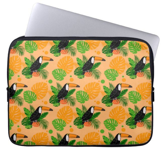Funda Para Portátil Trópico Toucan Bird Seamless Pattern (Frente)