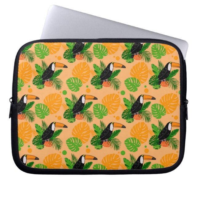 Funda Para Portátil Trópico Toucan Bird Seamless Pattern (Frente)
