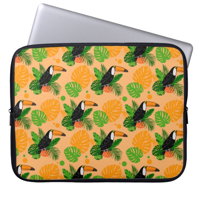Funda Para Portátil Trópico Toucan Bird Seamless Pattern (Frente)