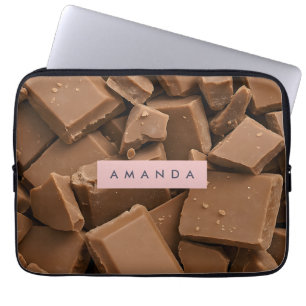 Funda Para Portátil Trozos de Chocolate con Leche Cremoso Personalizad