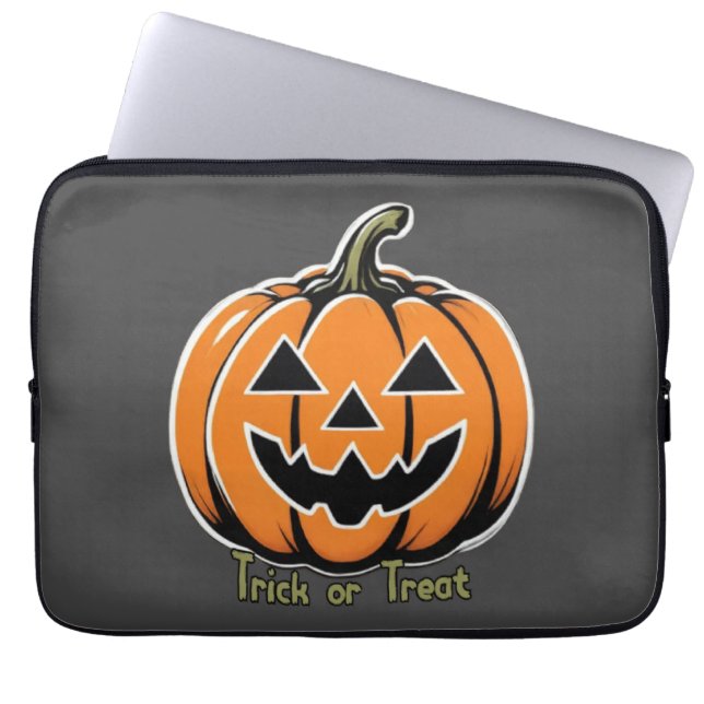 Funda Para Portátil Truco o trato- Calabaza (Frente)