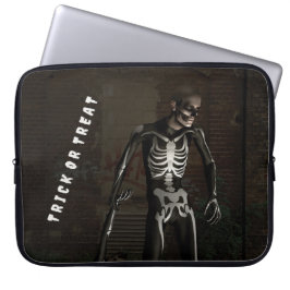 Funda Para Portátil Truco o trato. Hombre disfrazado de esqueleto