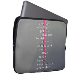 Funda Para Portátil ¿Tu nombre o mensaje con crucigramas? Gris