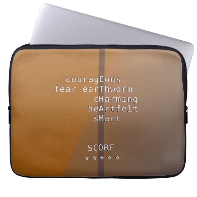 Funda Para Portátil ¿Tu nombre o mensaje con las palabras cruzadas? Má (Frente)