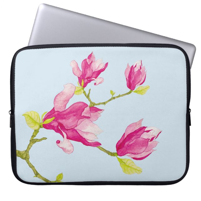 Funda Para Portátil Tulip Magnolias en una manga de laptops (Frente)