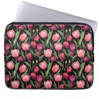 Tulipán floral rosa y roja