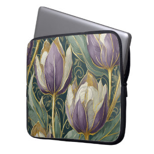 Funda Para Portátil Tulipán Polvoriento Morado Soñado - Arte Botánico