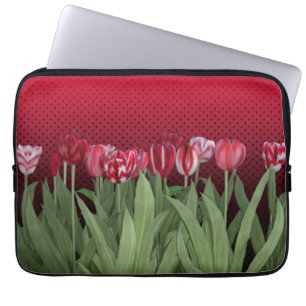 Funda Para Portátil Tulipanes rojos sobre degradado