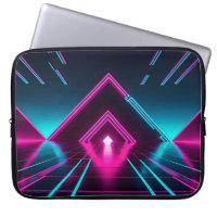 Túnel de Pirámide de Neón Synthwave Brillante Cibe