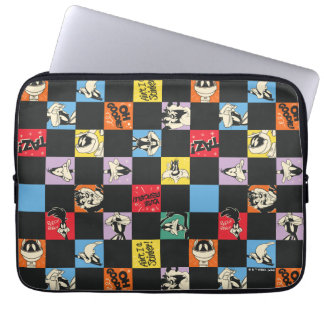 Funda Para Portátil TUNES™ en blanco y negro en el verificador de colo