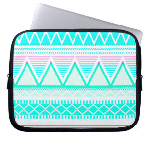 Funda Para Portátil Turquesa brillante tribal