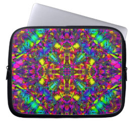 Funda Para Portátil Turquesa púrpura y modelo amarillo de la mandala