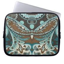 Turquesa y Marrón Vintage Paisley Completo 2