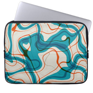 Funda Para Portátil Turquesa y Red Swirls
