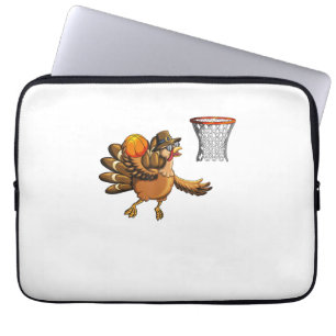 Funda Para Portátil Turquía juega al baloncesto Hoop Thanksgivi