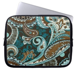 Funda Para Portátil Turquoise Brown Vintage Paisley
