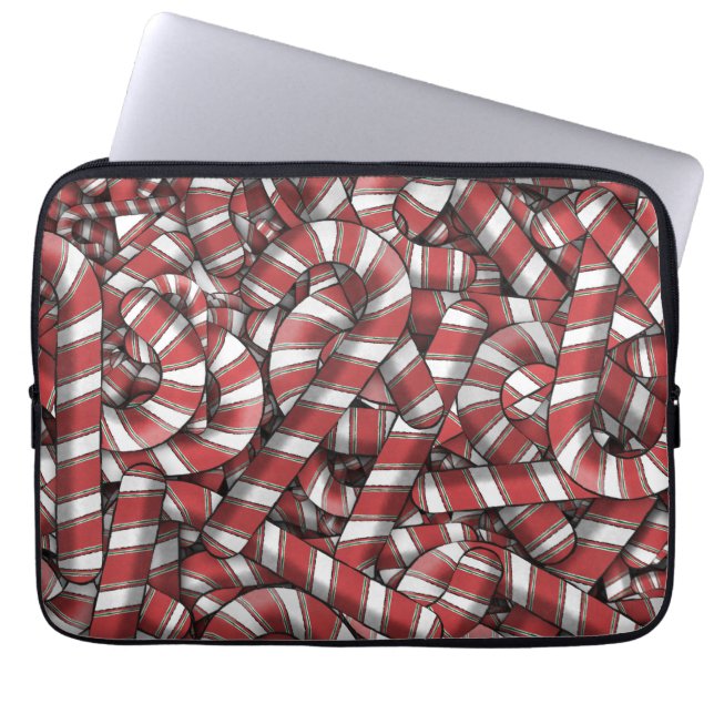 Funda Para Portátil Twided Red Striped Abstract Candy Canes (Frente)