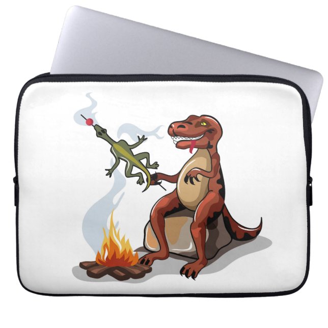 Funda Para Portátil Tyrannosaurus Rex Cocina Sobre Una Fogata. (Frente)