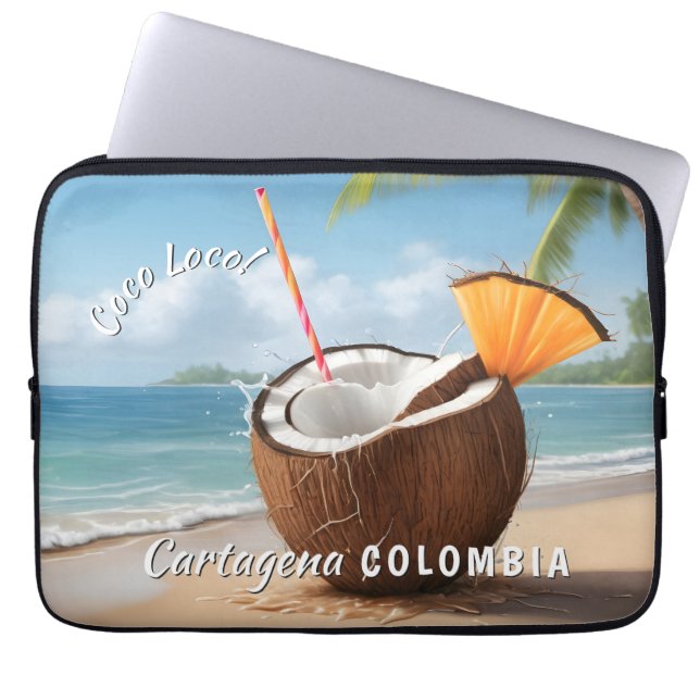 Funda Para Portátil Ubicación Personalizada Coco Loco (Frente)